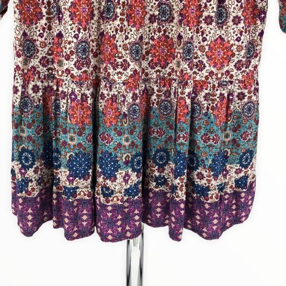 Lulu’s Once and Floral Mixed Print Shirt Dress Roll Tab Sleeves Small - Picture 11 of 16
